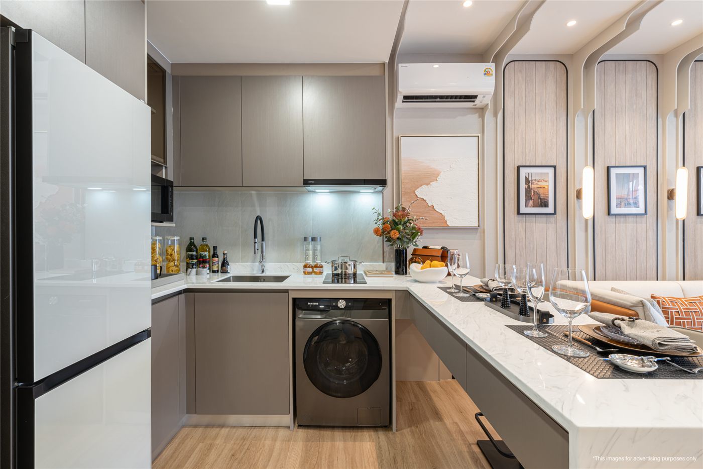 Kitchen in Aquarous 50 sq.m. showroom