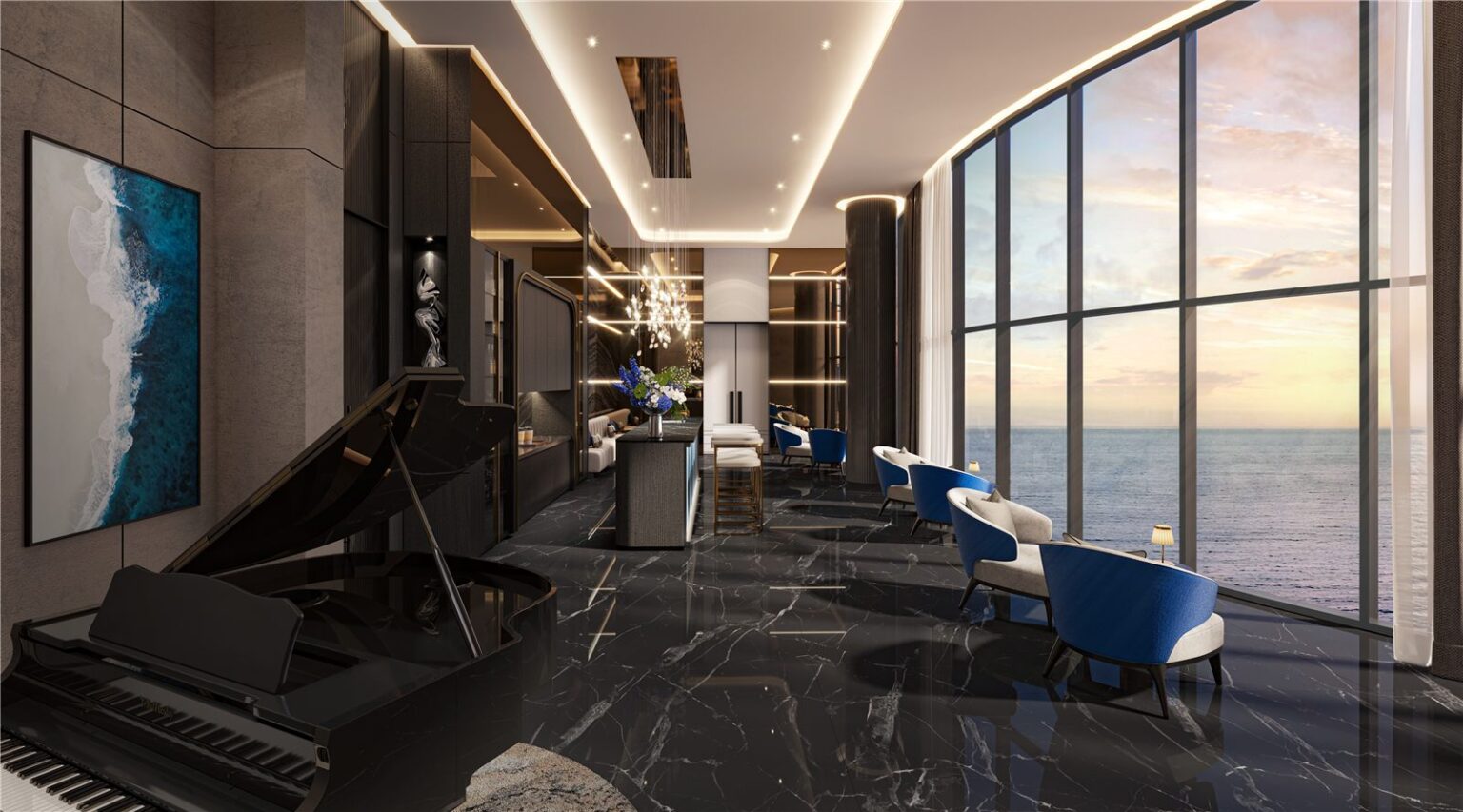 Sky Lounge at Aquarous Jomtien Pattaya – developer rendering