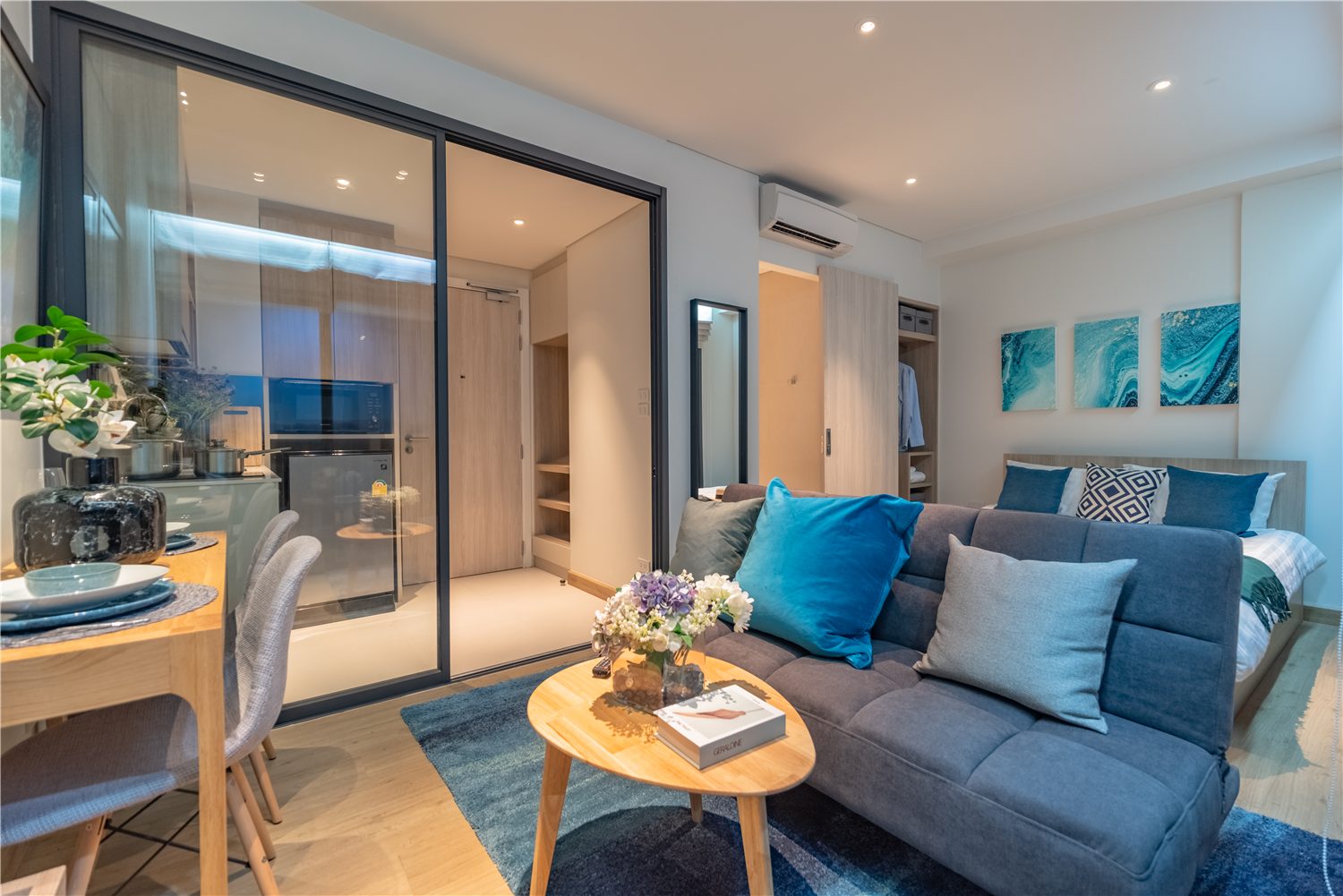 Bedroom in a Skypark apartment