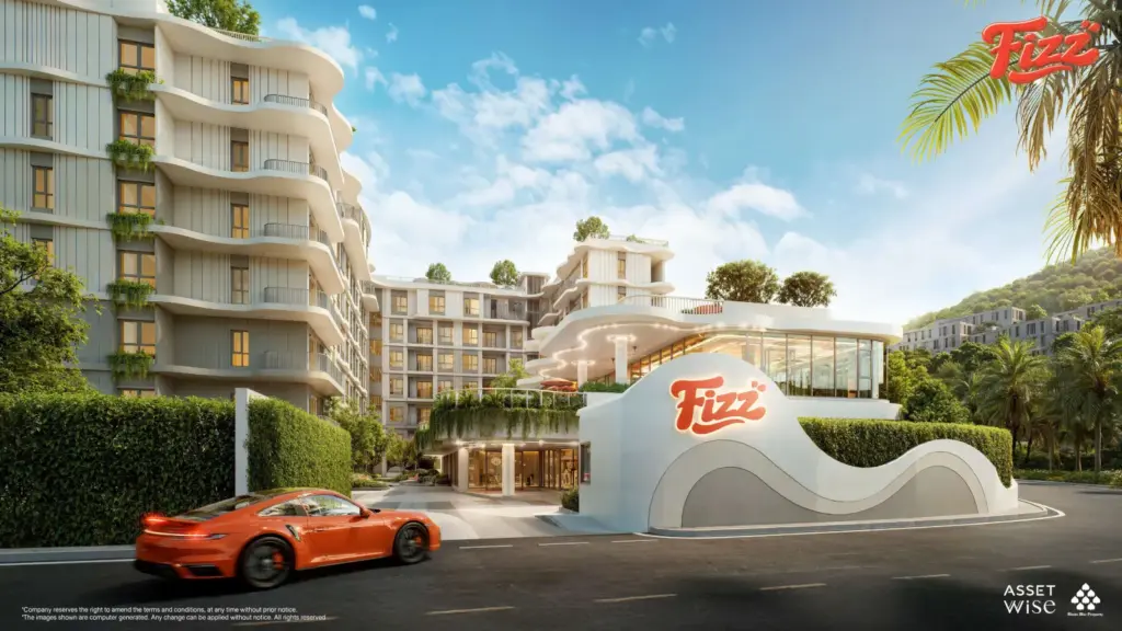 Entrance and residential buildings at The Title Fizz