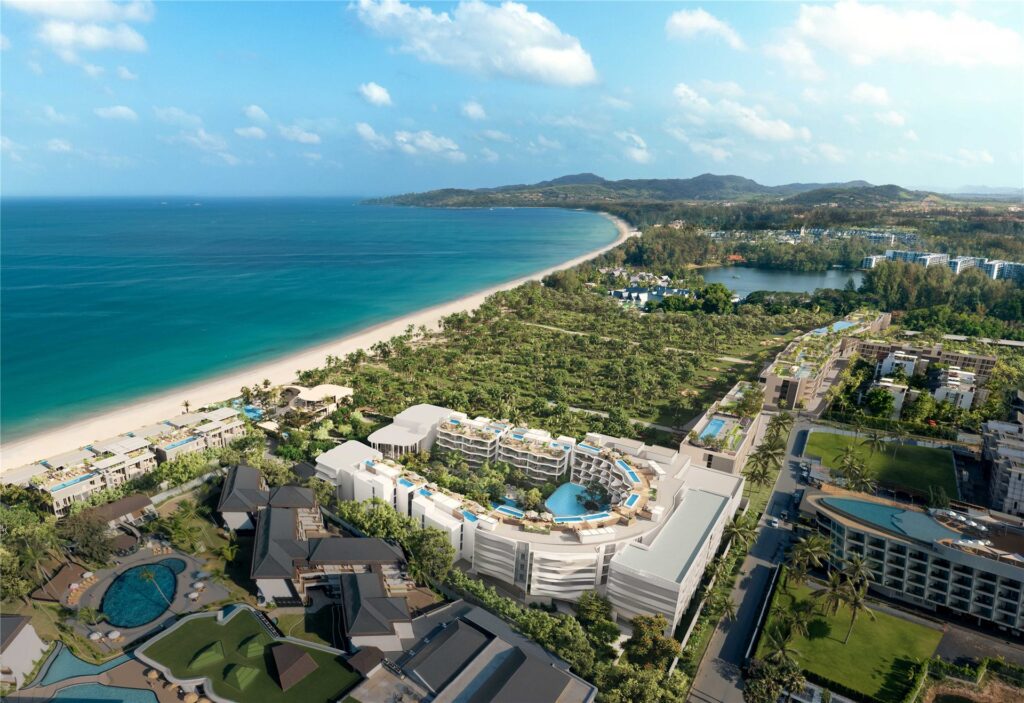 Aerial rendering of Residences at Garrya Phuket near Bang Tao Beach