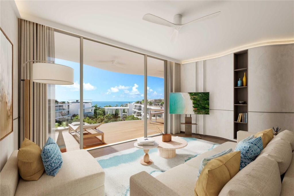 Гостиная пентхауса Peony Garrya Phuket — рендер