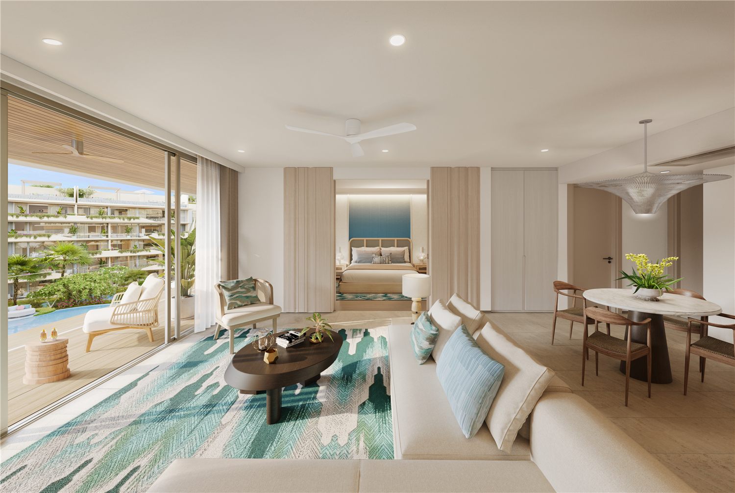 One-bedroom apartment interior in Laguna Bayside