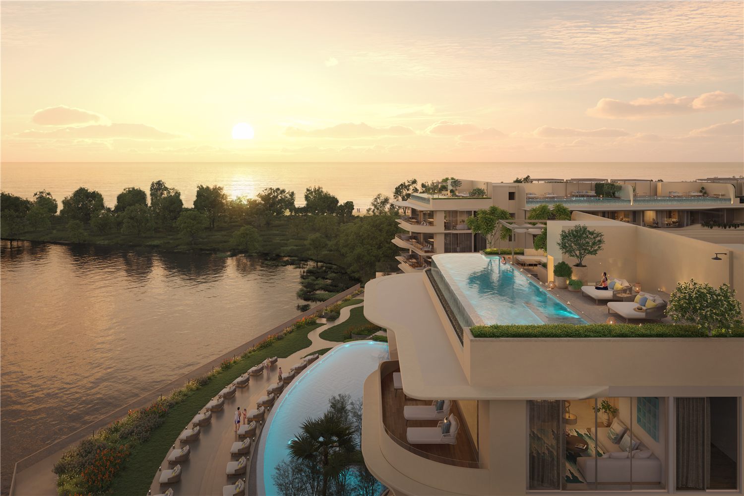 Tropical gardens and resort-style leisure at Bayside