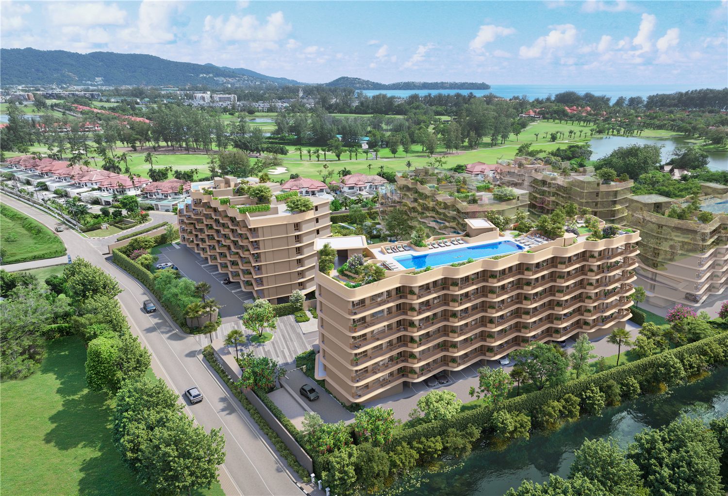 Bellaguna Golf buildings and green setting