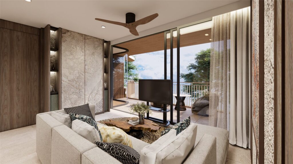 Hibiscus one-bedroom living room