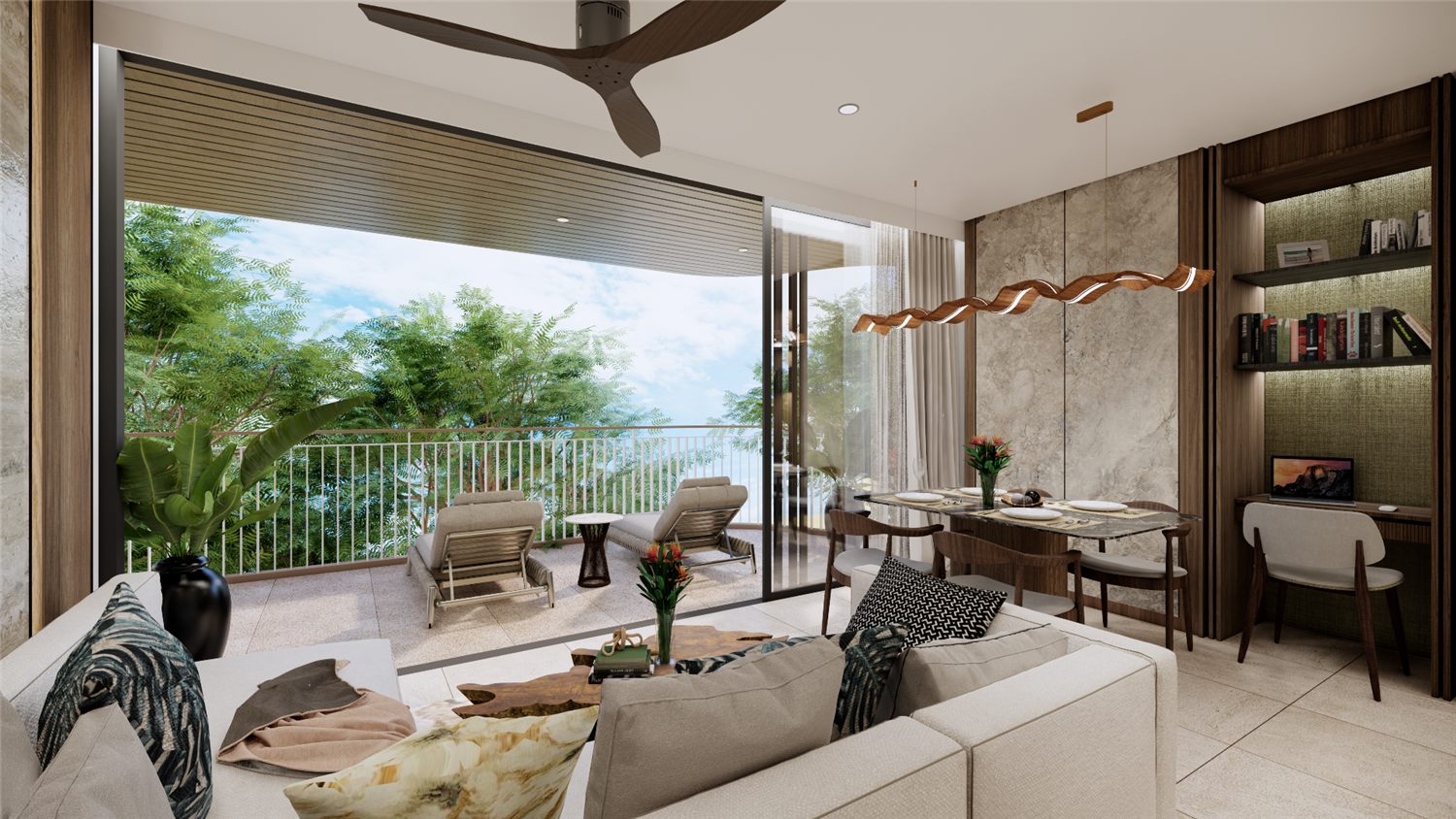Hibiscus two-bedroom apartment living room