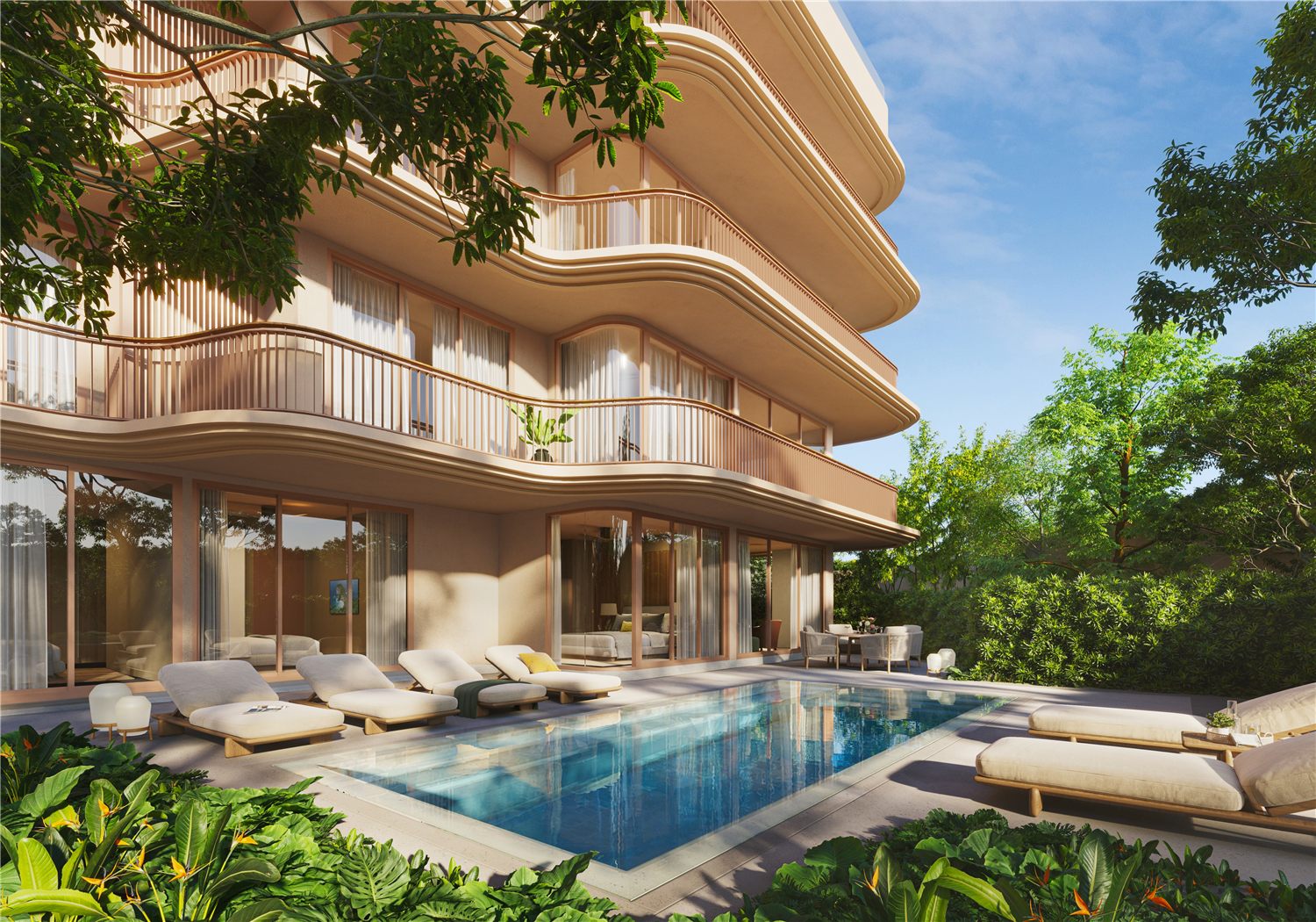 Private garden and pool of Hibiscus residence