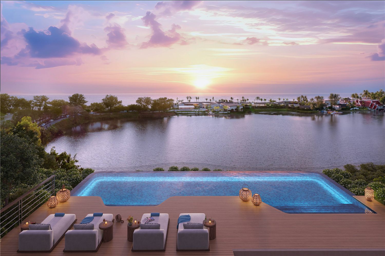 Penthouse rooftop pool and deck