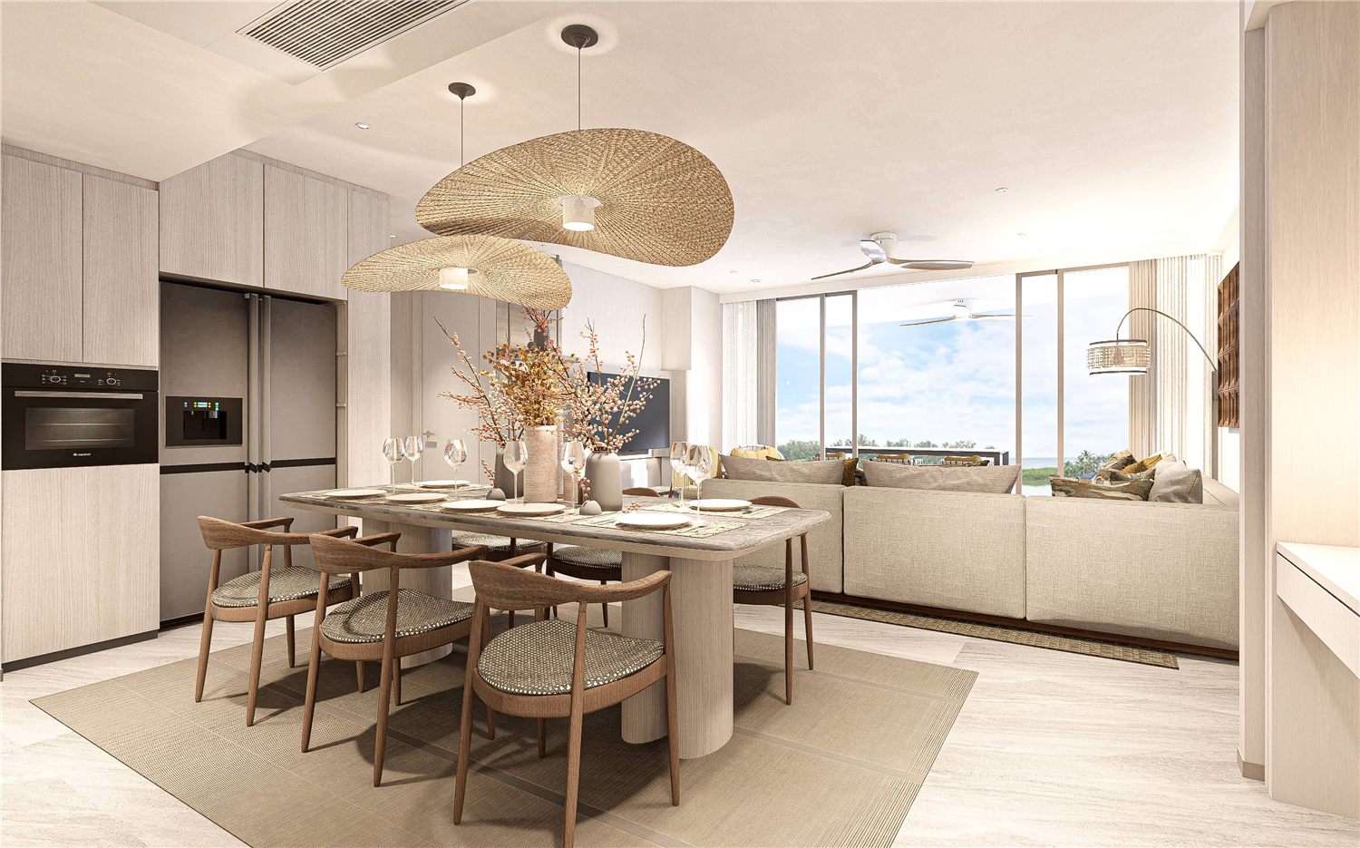 Contemporary living room at Bellaguna Lotus