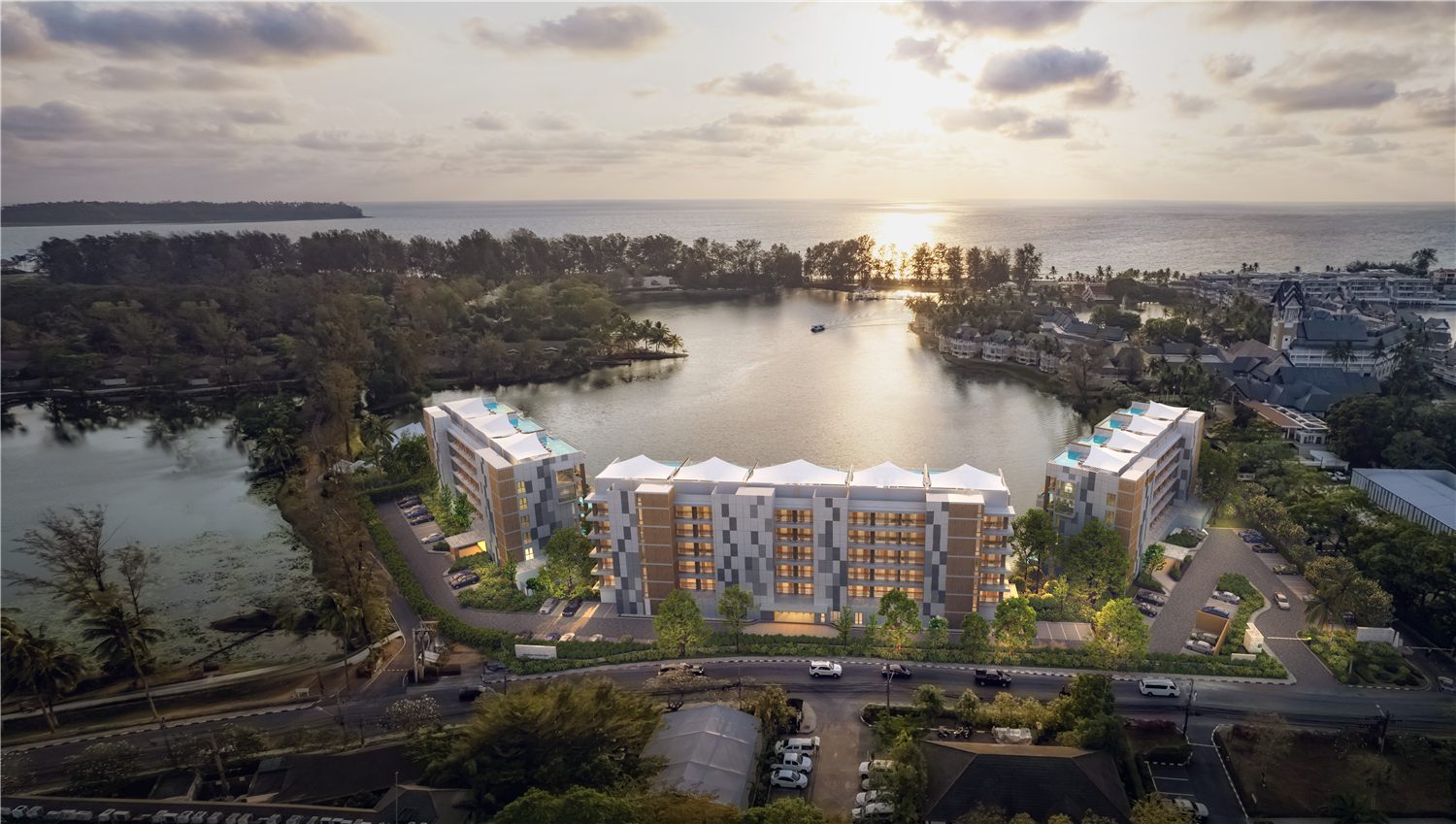 Angsana Oceanview lagoon view at sunset
