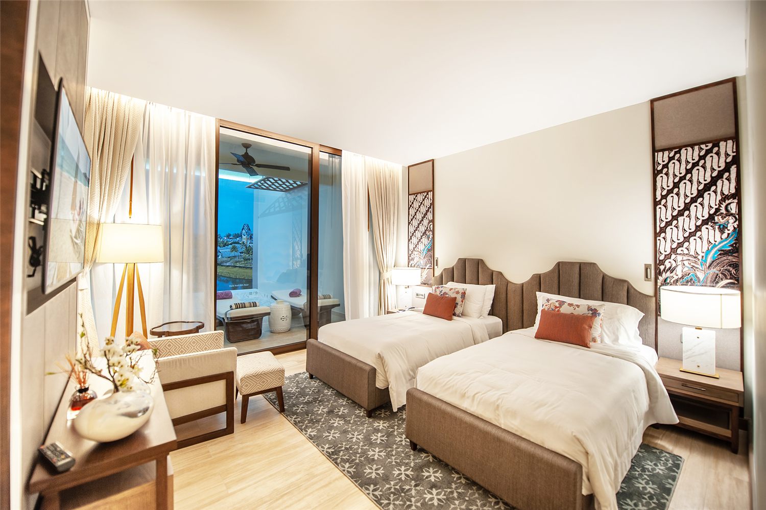 Real photograph of second bedroom in Oceanview showroom