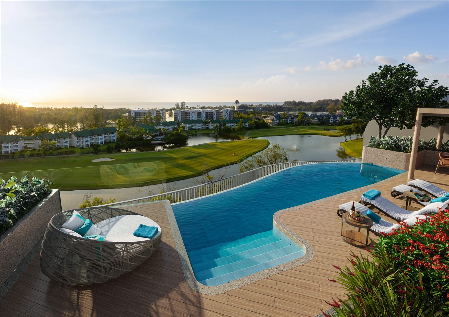Penthouse outdoor lounge and pool deck