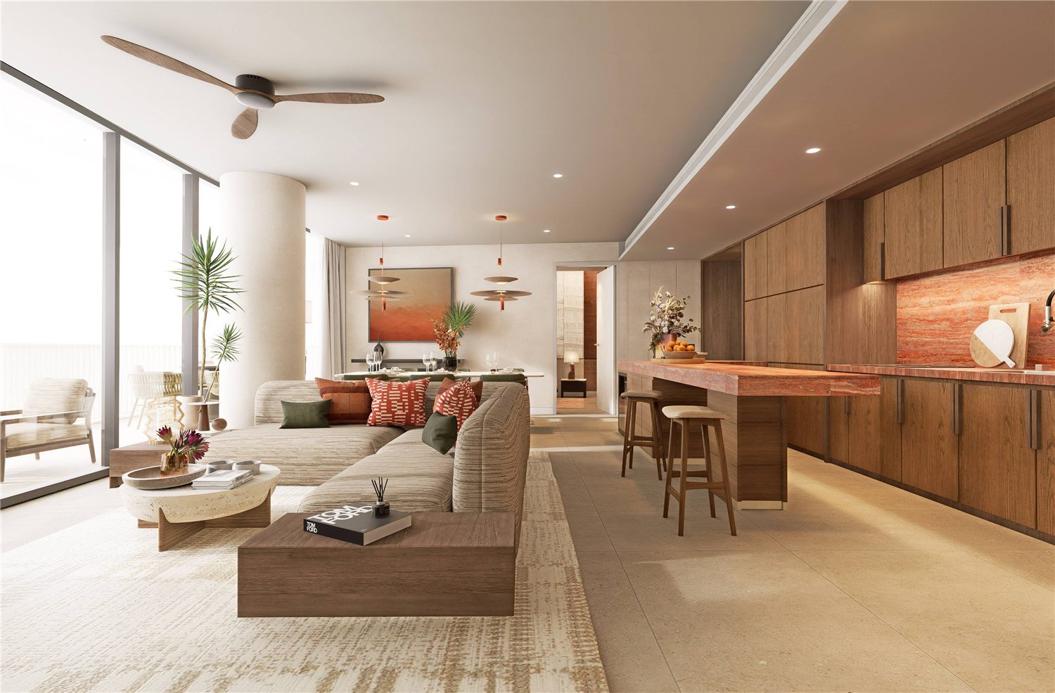 Living room of Topaz two-bedroom residence