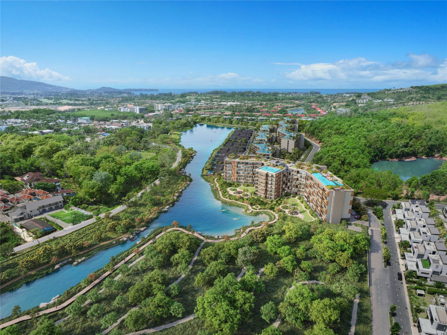Aerial overview of Skypark Elara in Laguna Lakelands