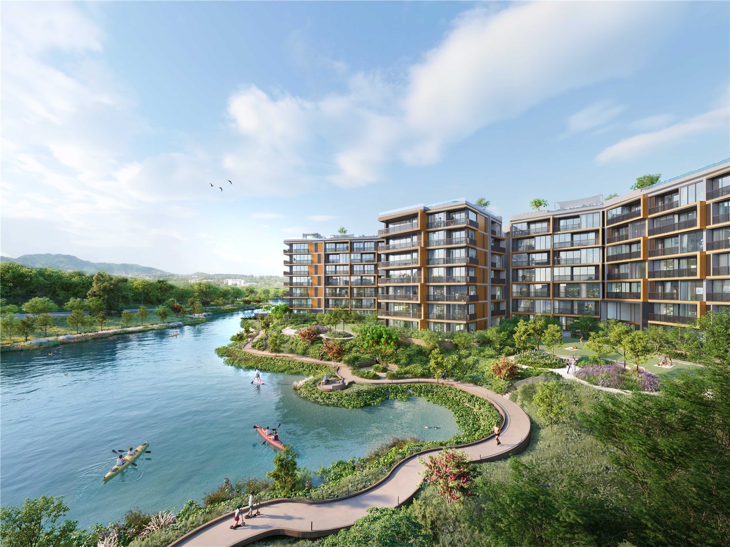 Skypark Elara buildings beside tropical gardens