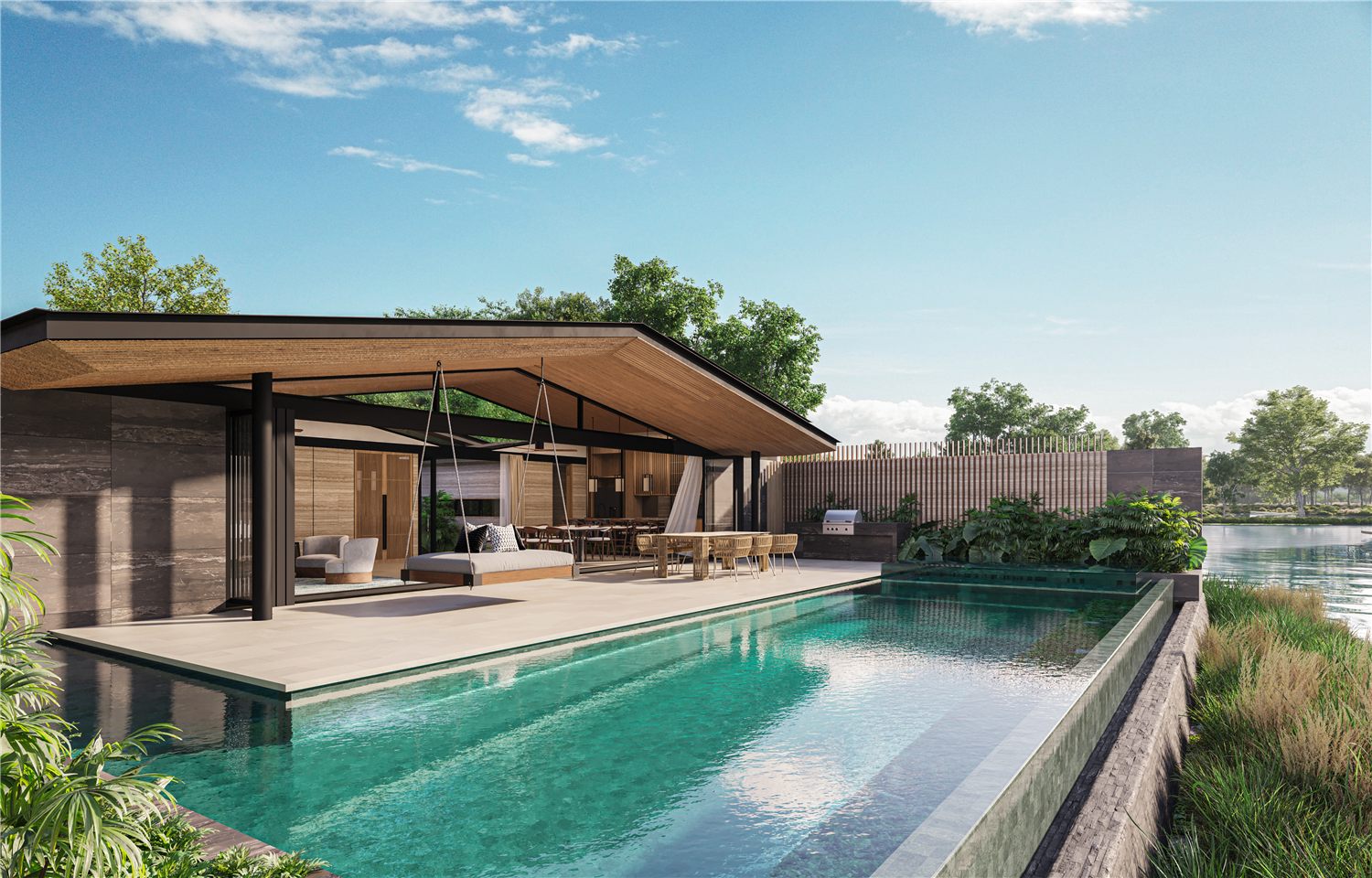 Single-storey Lakelands Waterfront Villa exterior