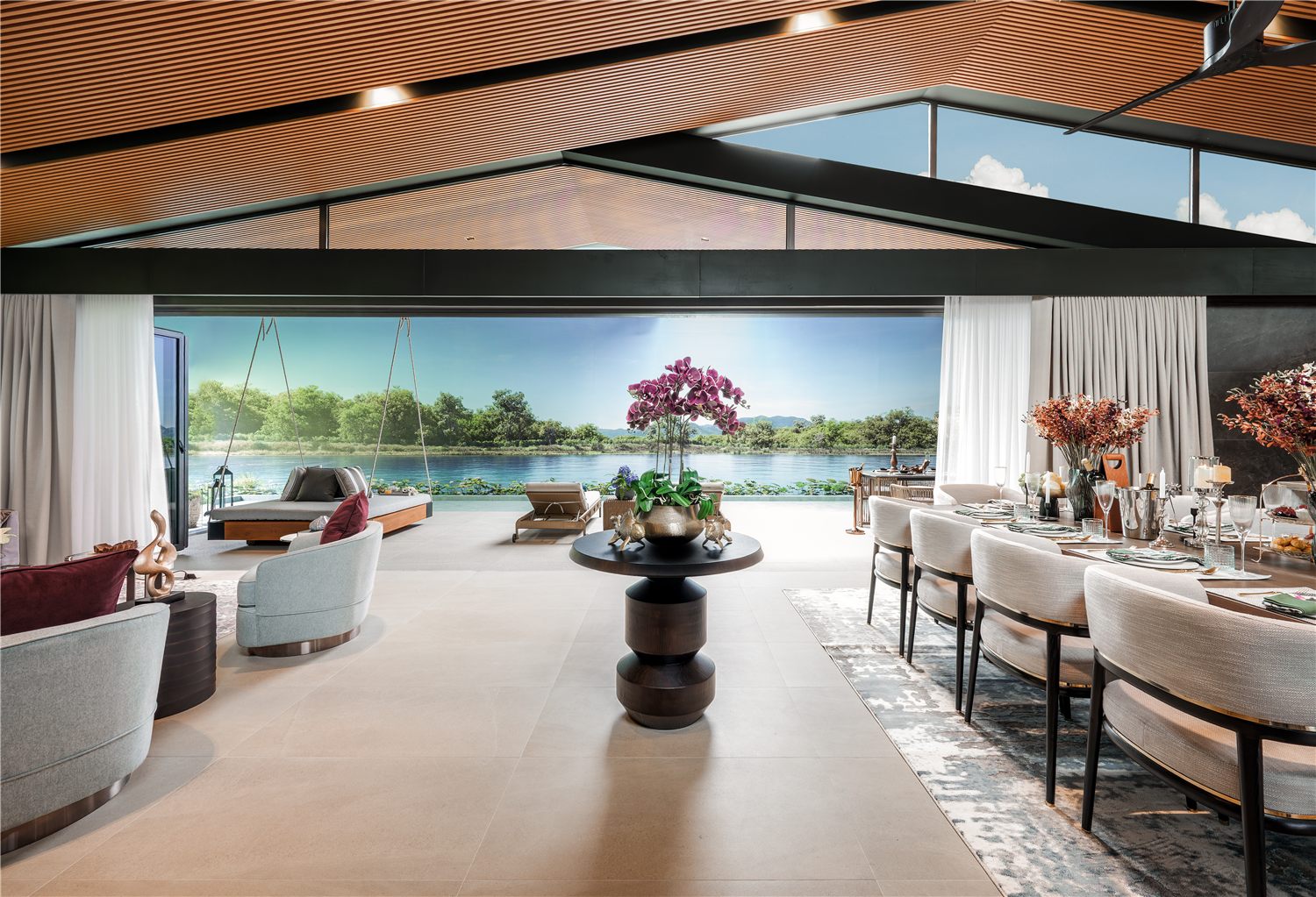 Living room of Lakelands Waterfront Villa