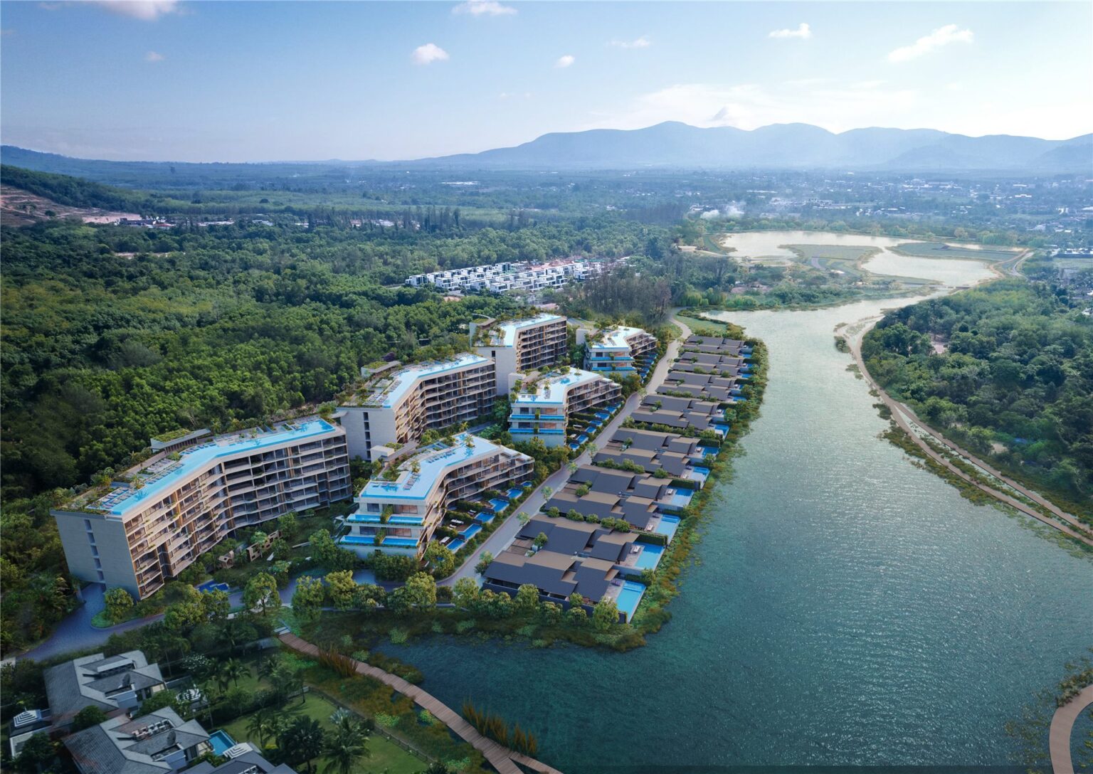 Lakelands Waterside residences by the lake