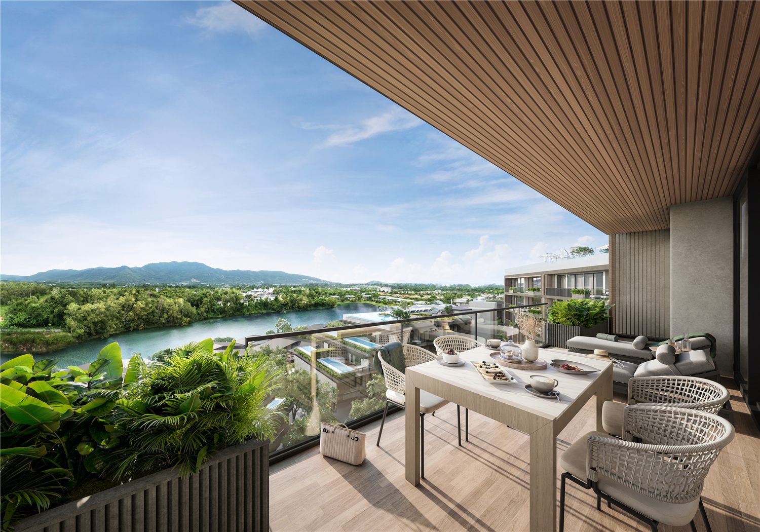Terrace of a Lakelands Waterside residence