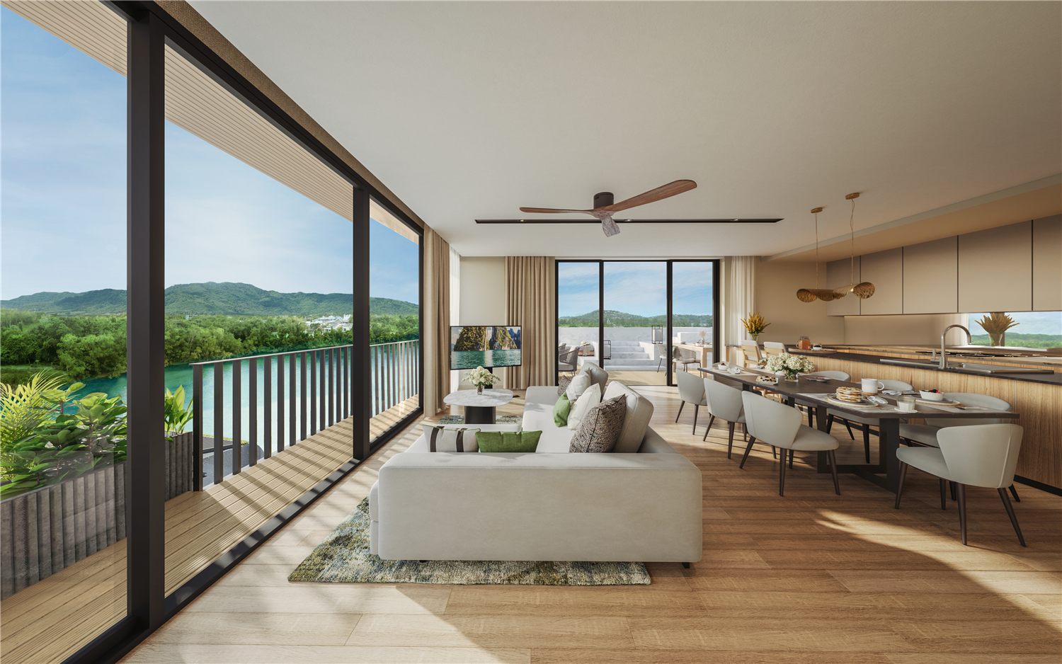 Lakeview Residences bright living room