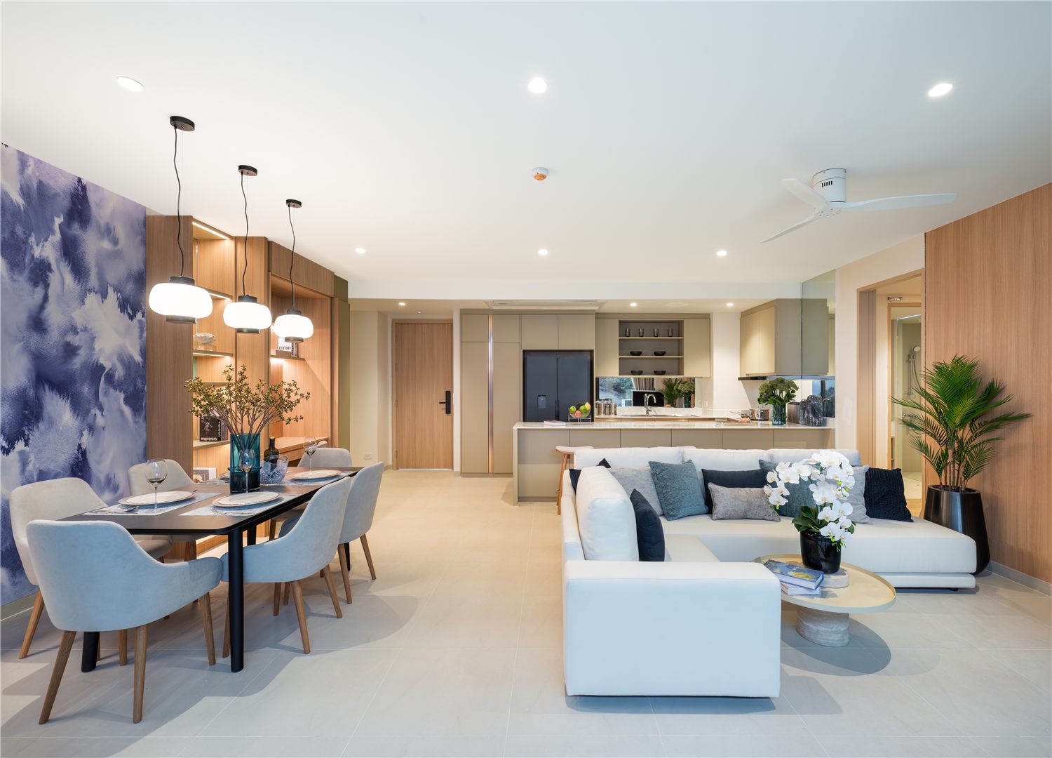 Living room of a three-bedroom Waterside residence