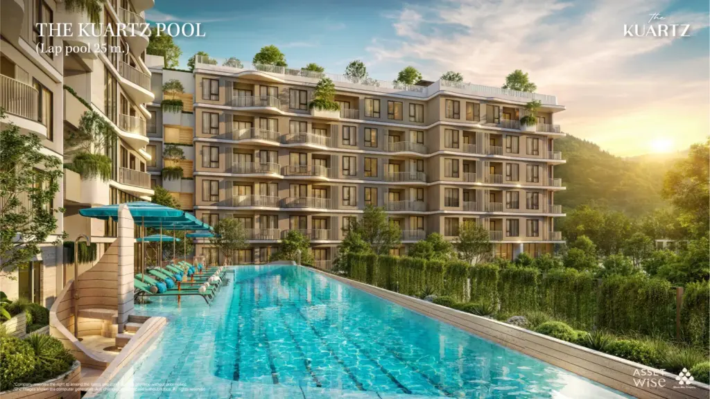 Residential buildings and outdoor pool at The Kuartz