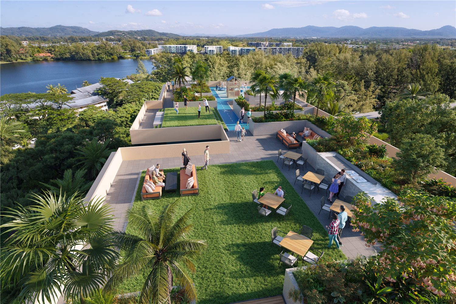 Rooftop deck of Reef building one