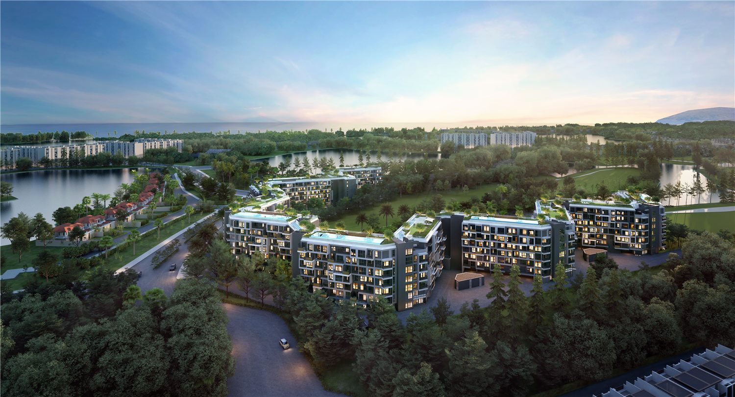 Skypark Celeste low-rise buildings and sky bridges