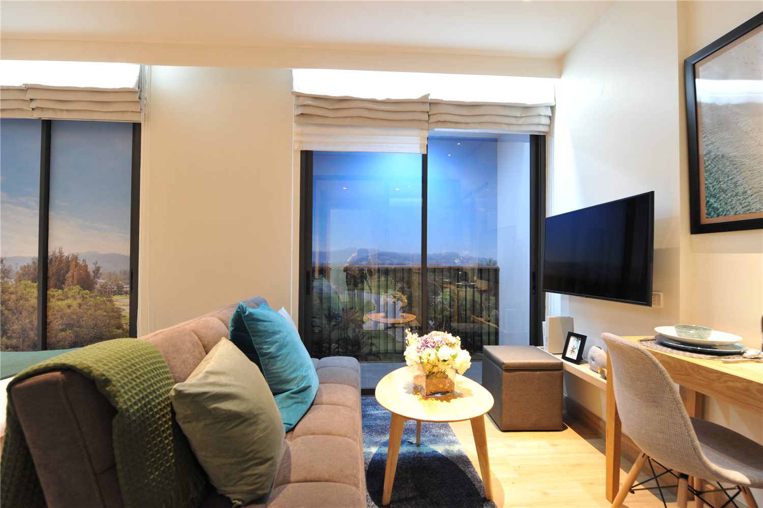 Open-plan living and dining room