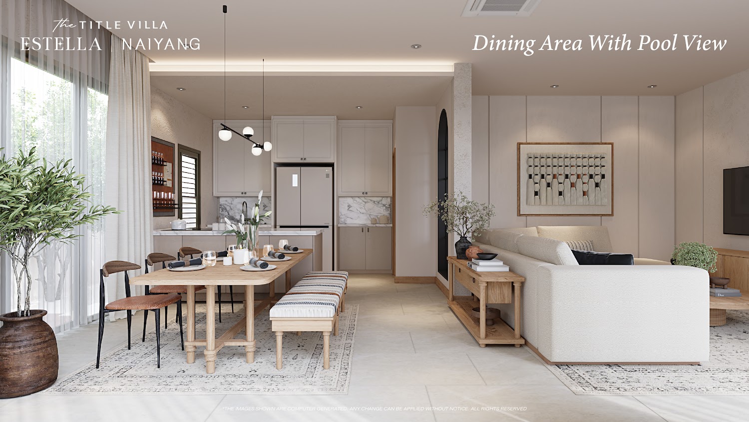 The Title Villa Estella Naiyang — Esstella_Dining Area With Pool View.jpg