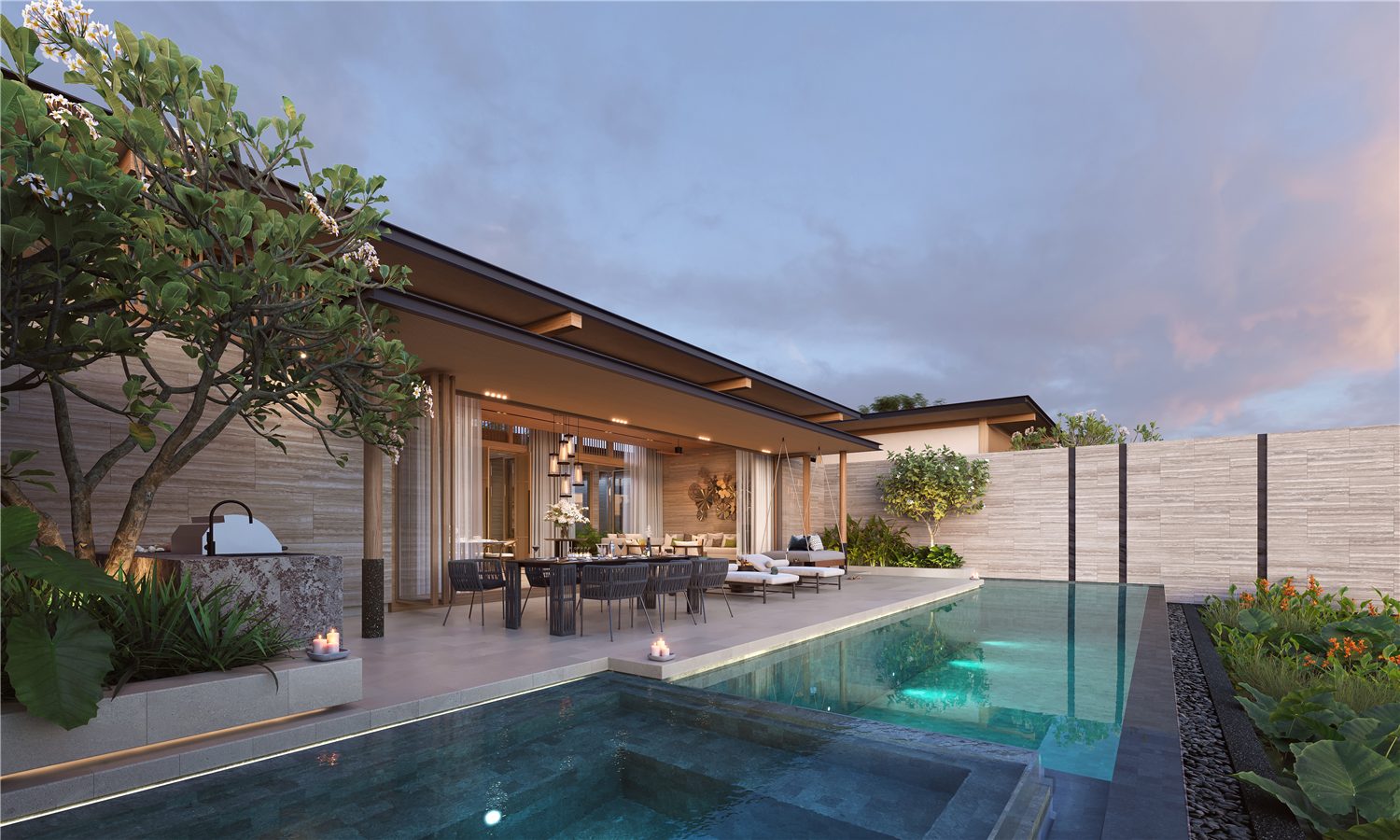 Outdoor dining and BBQ terrace of Yara villa