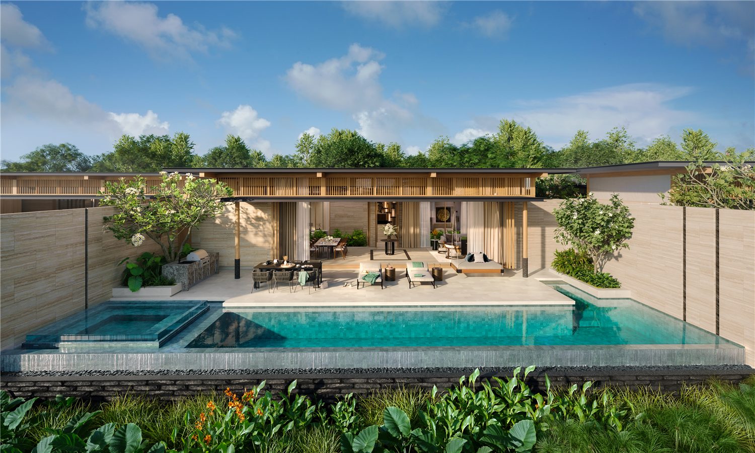 Private swimming pool and garden of Yara three-bedroom villa