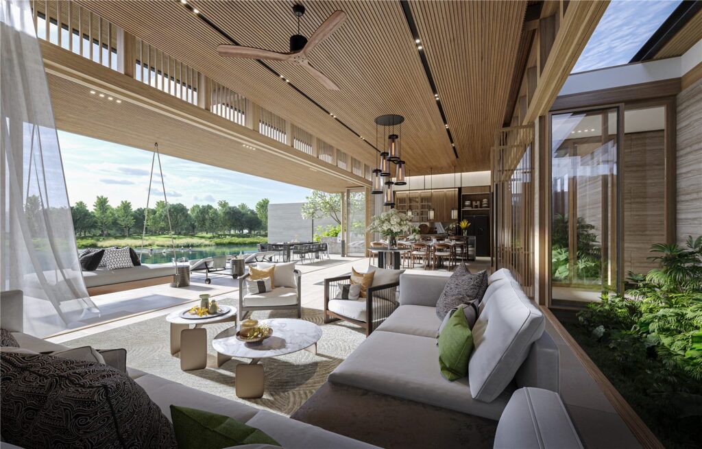 Living room of Yara three-bedroom pool villa